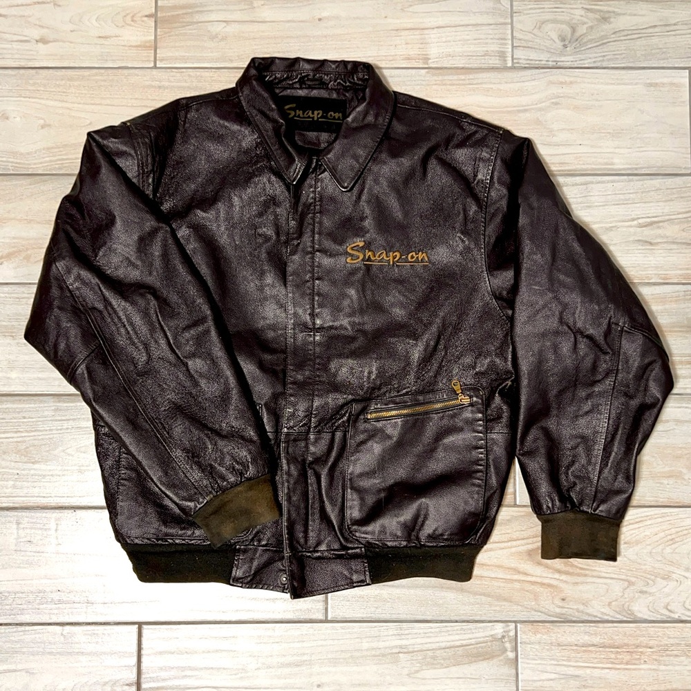 Vintage 90’s Snap-On Tools Men's Genuine Leather Jacket